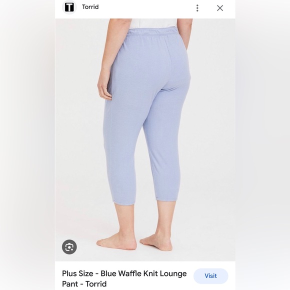 blue waffle knit lounge pants - Picture 2 of 4